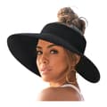 Solhatte til kvinder Bredskygget strandhat Stråvisir Hestehale Sommer UV Pakbar Sammenfoldelig Strandferie Essentials