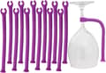 12-pack silikon stjälksparare flexibel stjälkhållare diskmaskin vinglasskydd fästband silikon diskmaskinsfäste (lila)