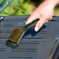 Miniatyrbillede 4 af 5: Grillbørste i net og jernplade, sort rusten tråd, grillbørste til grillrengøring