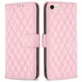 For iPhone 7/8/SE (2020)/SE (2022) BF Style-14 Rhombus Horizontal Stand Matte Wallet Case Pink Style E iPhone SE (2022) Pink Style E iPhone SE (2022)
