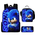 Anime Sonic Pennfodral Student Lunchväska Tecknad Låda Ryggsäck Sonic Sonic Sonic three-piece