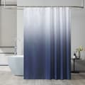 Anti-mold Shower Curtain Machine Washable Fabric Large Waterproof Polyester Bathroom Curtain for Corner Bathtub with 12 Hooks 200x200cm Navy Blue Gradient