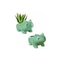 Ceramic Frog Shaped Flower Pot, Creative Cartoon Indoor Flower Pot (Green)