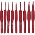 Tulip Etimo Red Crochet Hook with Comfortable Grip, Smooth Hook Tip, Easy Grip, 15 Sizes (3.5) 1-pack (6.0mm)