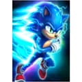 30*40CM 5D DIY Diamantmålningskit, Filmfigur Sonic