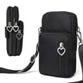 Mobile Phone Bag with Shoulder Strap - Handbag Black Svart