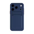 iPhone 17 Pro Skal med Kortfack och Kontrastfärgade Knappar Mörkblå