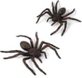 2-pack realistiska spindlar, djurfigurer leksaksspindel, (smal svart spindel)