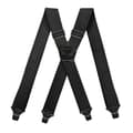 Heavy Duty Black Suspenders - 3.8 cm X-Shape with Plastic Clips