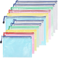 Plastic pockets with zipper 6 pcs A4 and 6 pcs A5 document bags