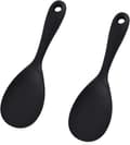 Serving Spoon, 2 Set Rice Serving Spoon, Silicone Kitchen Utensil Works for Rice, Mashed Potatoes or More (Black)