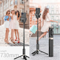 Miniatyrbild 4 av 7: Bluetooth trådlös handhållen Selfie Stick-stativ Utdragbar monopod med fjärrkontroll-USB-uppladdningsbar White