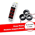 Miniatyrbild 5 av 5: Trefas Din-skena Amperemeter, 3-siffrig Trefasdisplay, 3-fas Digital Display, Modulär Strömmätare Indikator