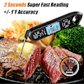 Miniatyrbild 2 av 5: Kötttermometer Direktavläsning Ugnssäker 2 i 1 Dubbel Probe Digital Mattermometer med Alarm Bakgrundsbelysning för Kök Matlagning Grillning Rökning BBQ (Svart)