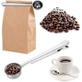 Miniatyrbild 5 av 5: Kaffemätsked med Förslutningsklämma, Kaffepåseklämma Rostfritt Stål Malet Kaffe Kaffeskopa med Påsförslutningsklämma 2 i 1 Dubbel Funktion Mätare