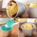 Miniatyrbild 3 av 5: Mini Puddingform, 6 Delar Kakform Återanvändbar Non-Stick Bakplåtspapper DIY Kakformar Lätt att Rengöra för Pudding Tårtor
