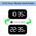 Miniatyrbild 3 av 5: LED Digital Väckarklocka Sängbord Nätansluten, 5 LED Digital Display Snooze Väckarklocka med Dubbla USB-Portar, 12/24 Timmar, 6 Ljusstyrkenivåer, Snooze-Funktion