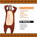 Miniatyrbild 4 av 5: Unisex Vuxen Onesie Pyjamas Djur Heldräkt Halloween Kostym Jul Sovkläder Jumpsuit Monkey Small
