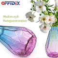 Miniatyrbild 4 av 5: Glasvas Gradient Flerfärgad Vas Geometrisk Fasetterad Färgglad Glasvas för Hem, Kontor eller Bröllopspresent till familjen SWHY