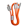 Miniatyrbild 2 av 5: 3.3ft 120W 3-i-1 Multi Snabbladdnings Nylonflätad Kabel USB Laddare Sladd Med 3 Olika Portar (USB C/Micro/Lightning)
