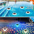 Miniatyrbild 3 av 5: Poolbelysning, Solcellsdriven Flytande Poolbelysning LED med Färgskiftande Solcellslampa för Vattenfunktion Vattentät Flytande Lampa för Simning