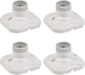 4 st E27 LED Glödlampssockel E27 Lamphållare E27 Sockelhållare Väggmontering E27 Bas med Fäste (AC 220-250V, Vit)