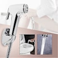 Miniatyrbild 4 av 5: Toalett Bidé Duschmunstycke Slanghållare - Multifunktionell ABS Badrum Handhållen Toalett Bidé Duschmunstycke Slanghållare Väggfäste Set