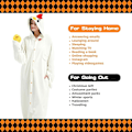 Miniatyrbild 4 av 5: Unisex Vuxen Onesie Pyjamas Djur Heldräkt Halloween Kostym Jul Sovkläder Jumpsuit White Chicken Small