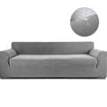 Sofföverdrag, hög stretch, modernt soffskydd (3-sits, ljusgrå)