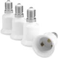 4x Sockeladapter - E14 till E27 Sockelkonverterare - E27 Bas Lamphållaradapter för Halogen LED-lampa