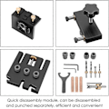 Miniatyrbild 3 av 5: 6 8 10 mm 3-i-1 Snickeriverktyg Lokaliserare, Positioneringsklämma Justerbar Borr, Doweling Jig Kit, Förlängningsstänger