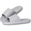 Miniatyrbild 1 av 5: Duschtofflor, Snabbtorkande Halkfria Tofflor, Badrums-, Hus- och Poolsandaler, Innetofflor för Gym, Mjuk Sula Thick Sole Grey 9 Women 8 Men