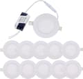 10 st 6W Infälld Downlight LED Kallvit 6000K Slim Panel Rund LED Ultra Platt