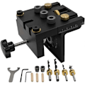 Miniatyrbild 1 av 5: 6 8 10 mm 3-i-1 Snickeriverktyg Lokaliserare, Positioneringsklämma Justerbar Borr, Doweling Jig Kit, Förlängningsstänger