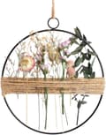 Torkad blomsterkrans 25cm, hängande boho dörrkrans med torkade blommor
