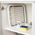Miniatyrbild 5 av 5: Grå Hopfällbar Diskställ med Bestickhållare, Perfekt för Husägare eller Camping, Brottsäker, Utrymmesbesparande Design
