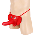 Miniatyrbild 4 av 5: 2025 Senaste Modell Herrunderkläder Elefant Snabel Stringtrosa för Män G-String Roliga Jul Alla Hjärtans Dag Presentidéer Röd