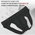 Miniatyrbild 4 av 5: 2025 Senaste Modell Herrkalsonger Underkläder Atletiskt Stöd Andningsbar Jock Strap Träning Sexig Tanga G-String Bnt Svart Large