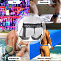 Miniatyrbild 5 av 5: 2025 Senaste Modell Herrtrosor Spetsunderkläder Genomskinlig Påse Stringtrosor med Strumpeband Kalsonger Underkläder G-String Sexiga Jockstrap Underbyxor Svart One Size