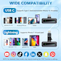 Miniatyrbild 5 av 5: Trådlös Mini Mikrofon för iPhone 15/16, iPad, Android, Trådlös Lavalier Mikrofon med Brusreducering, Portabel USB C Slagmikrofon för Vi