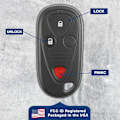Miniatyrbild 5 av 5: Nyckelbricka Ersättning för 2001 2002 2003 2004 2005 2006 Acura MDX Fjärrkontroll, 3-Knapp 72147-S3V-A02, Självprogrammering 1x 1x