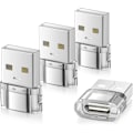 Miniatyrbild 1 av 5: Högkvalitativ helt ny USB till USB C Adapter 4-pack, Transparent Typ-C Hona till A Hane Billaddarkonverterare för Nya iPhone 16 Pr