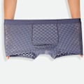 Miniatyrbild 2 av 5: 2025 Senaste Modellen Herr Ice Silk Mesh Boxer Kalsonger Andningsbara Coola Underkläder Låg Midja Stretch Boxers Svart Stor