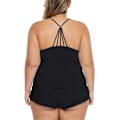 Miniatyrbild 2 av 5: 2025 Senaste Modell Dam Plus Size Pyjamas Cami Shorts Set Nattkläder Sexiga Spetsunderkläder Sovkläder Svart X-Large