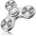 Fidget spinner i rustfritt stål - Spinnetid 4-10 minutter - Egnet for ADHD-pasienter i alle aldre (sølv)