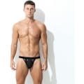 Miniatyrbild 2 av 4: 2025 Senaste Modell Herr Genomskinlig Fisknäts Jockstrap Underkläder Mesh Jock Strap G-String Trosor Underbyxor Svart Stor