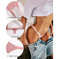 Miniatyrbild 4 av 5: 2025 Senaste Modell Damunderkläder Bomull Högt Skurna String Bikini Trosor Låg Midja Hipster Damer Sexiga Cheeky Underkläder Paket A-6pack