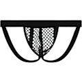 Miniatyrbild 1 av 4: 2025 Senaste Modell Herr Genomskinlig Fisknäts Jockstrap Underkläder Mesh Jock Strap G-String Trosor Underbyxor Svart Stor
