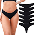 Miniatyrbild 1 av 5: 2025 Senaste Modell Kvinnor Bikini Stringtrosor Sömlösa Underkläder för Kvinnor Andningsbara Stretch Trosor Svart Medium