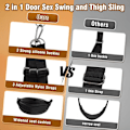 Miniatyrbild 5 av 5: 2025 Ny stil Swing Bondage Restraints Kit - 2 i 1 Dörr Swing & Lårsele med Handfängsel för Vuxna Sovrum, Justerbara Remmar,